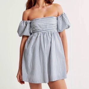 Abercrombie & Fitch Blue and White Striped Emerson Skort Dress Sz XL Petite